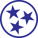 Blue and White Tennessee State Tristar Logo